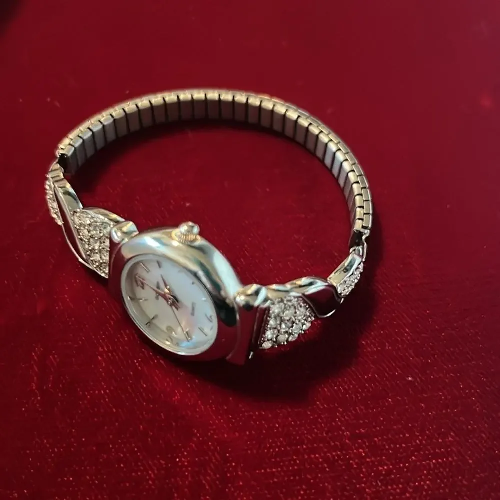 Vintage Mother Of Pearl Silver Gossip Watch